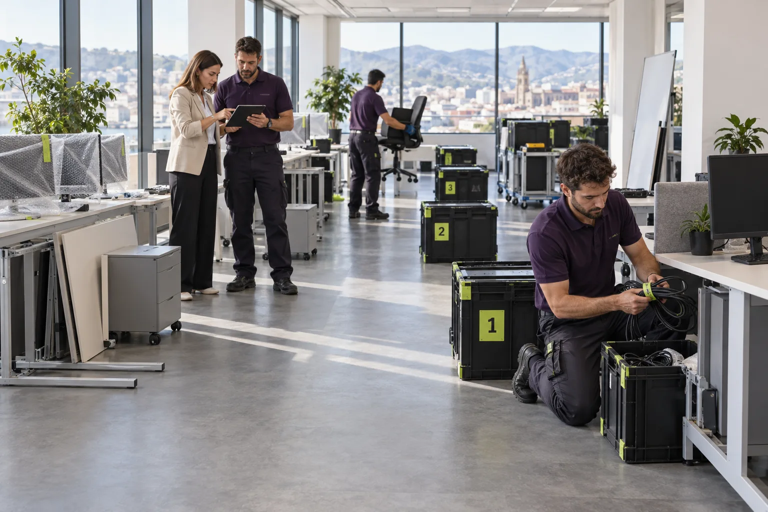 Mudanza organizada de una oficina en Málaga